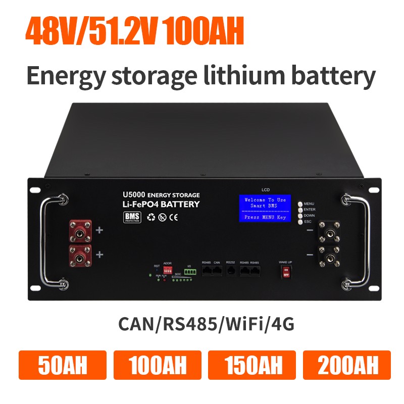 48V 100AH ​​Lithium batteripakke 4G LIFEPO4 celle lithium ion GPS solenergi lagringssystem batteri med SMS