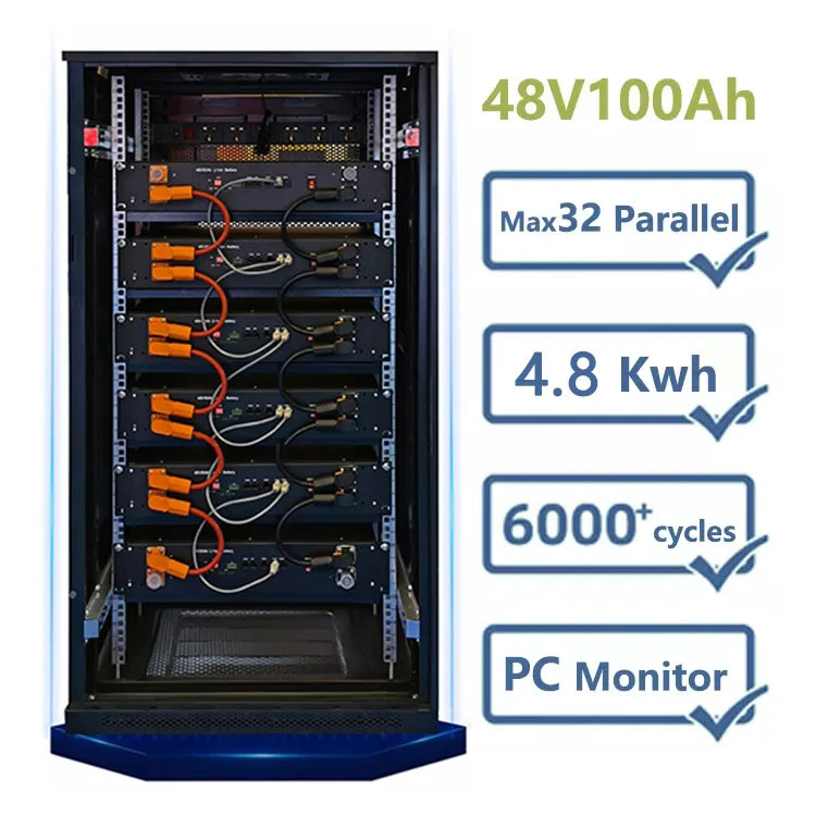 48V 100AH ​​Rack Model Energiopbevaring Lithium-batteri